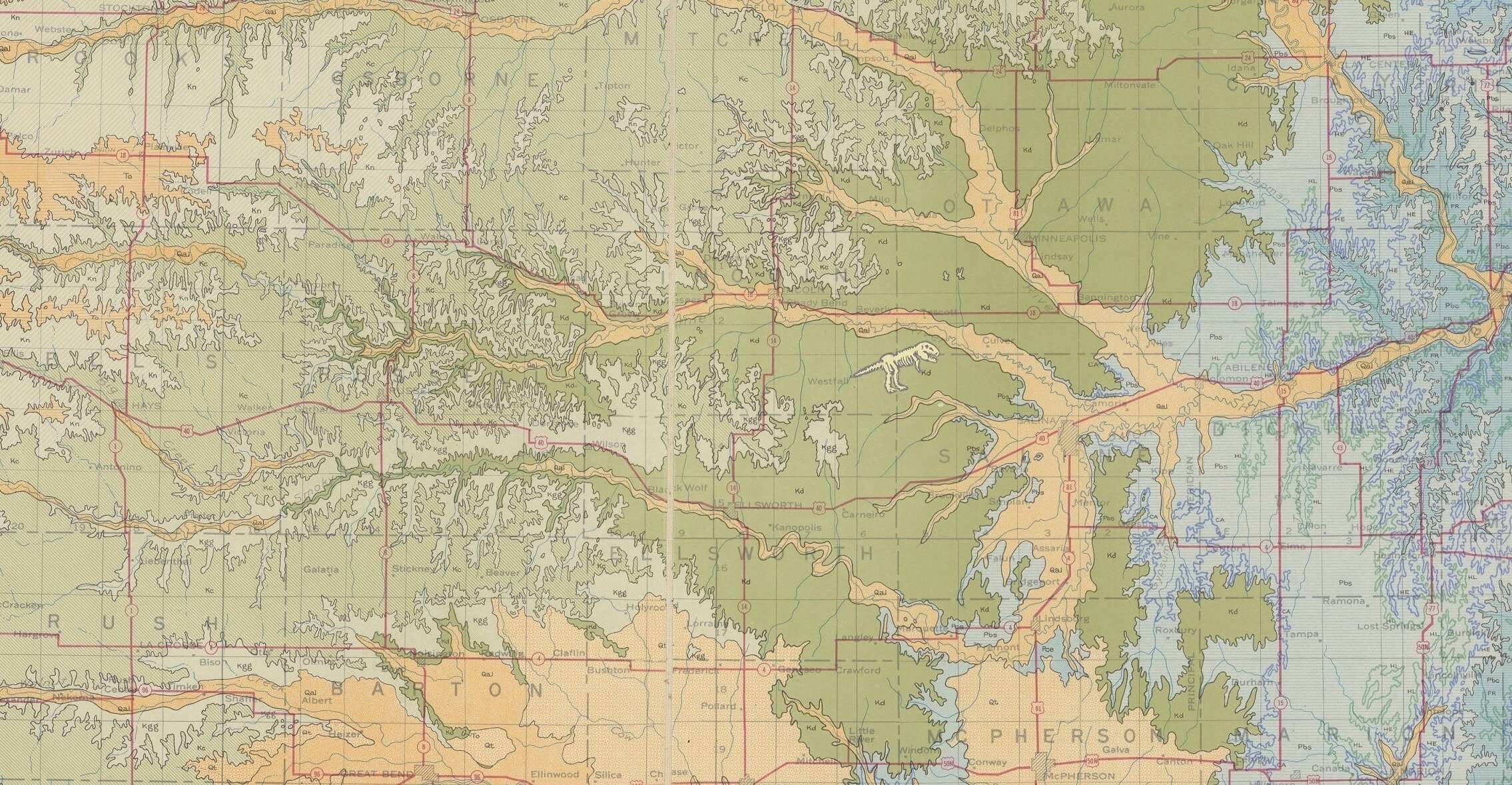 carte géologique Kansas