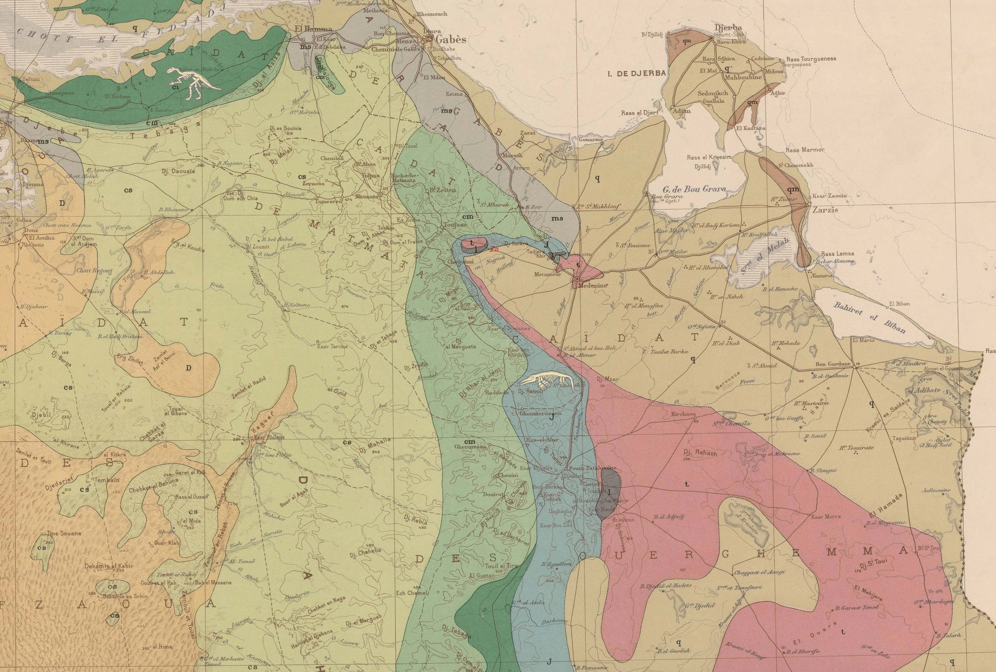 carte géologique Tunisie