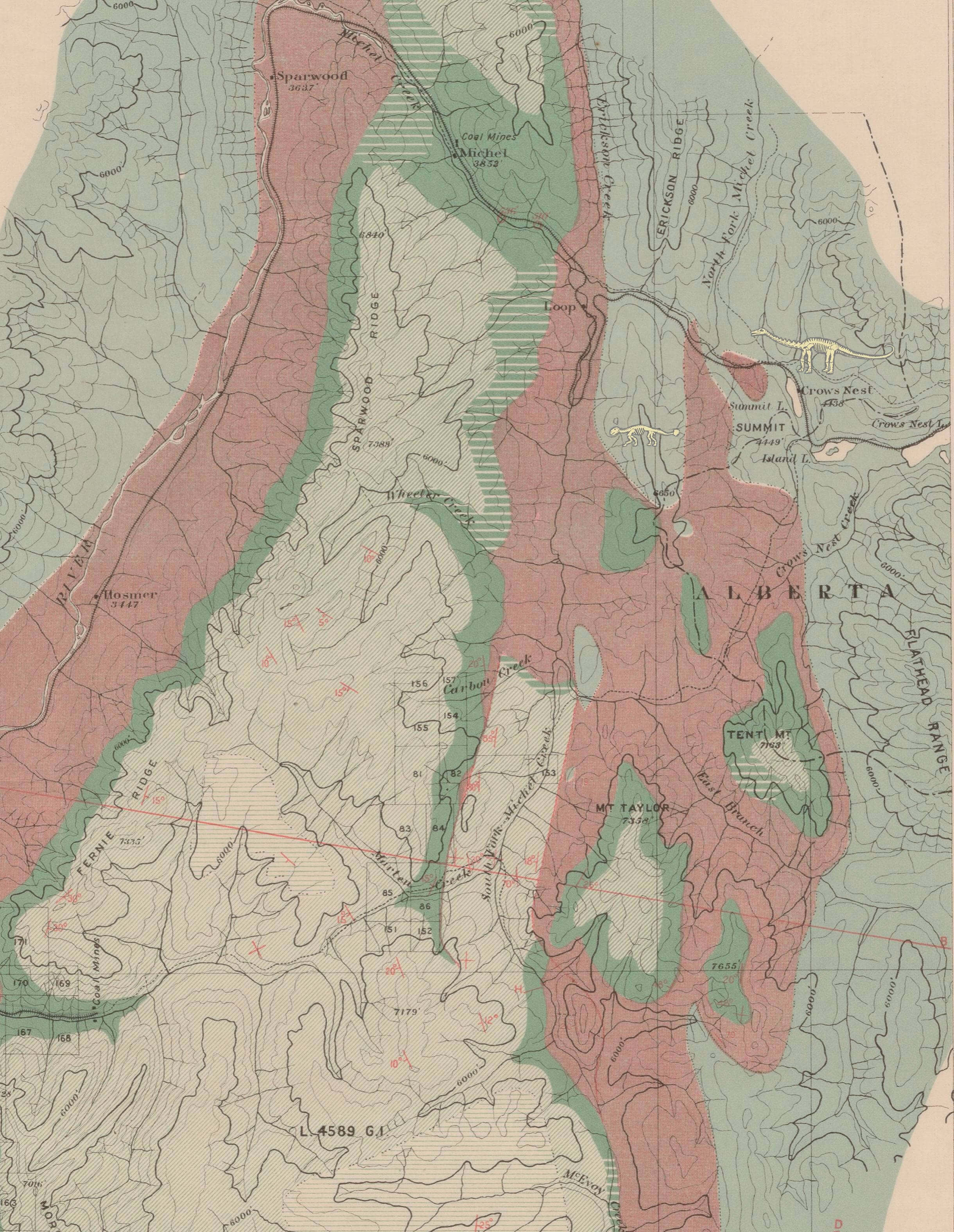 carte géologique Alberta