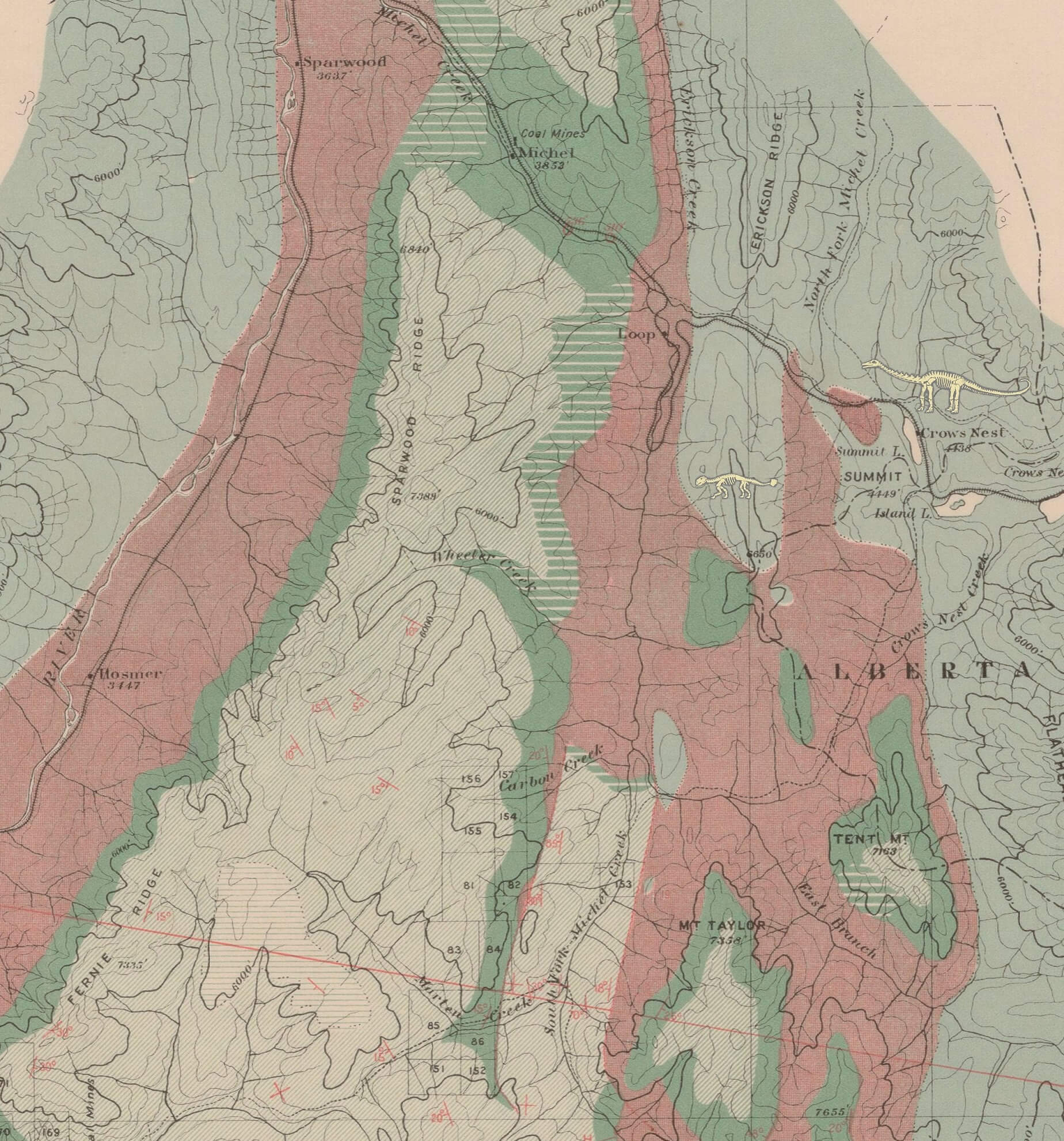 carte géologique Alberta