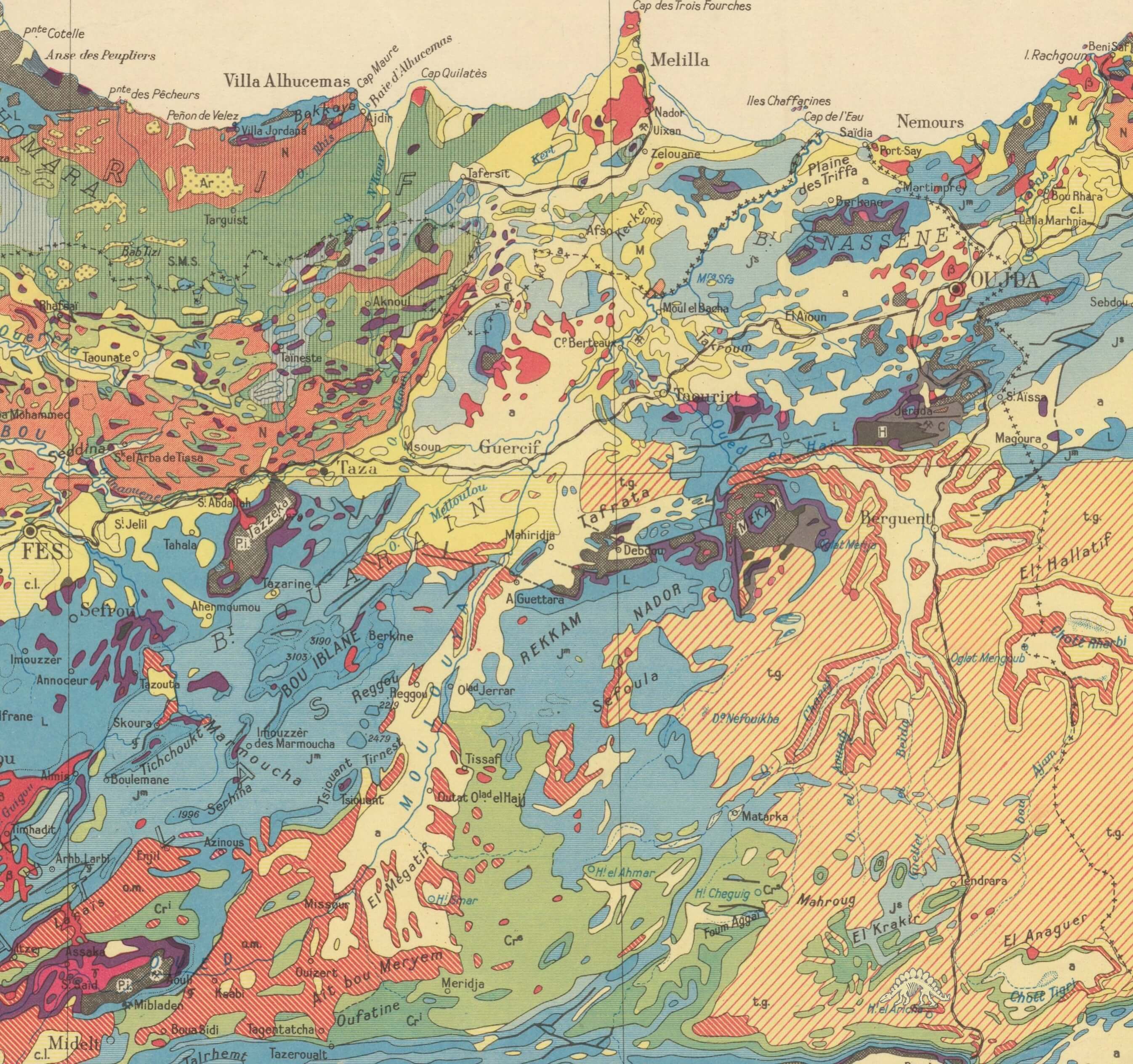 carte géologique Maroc