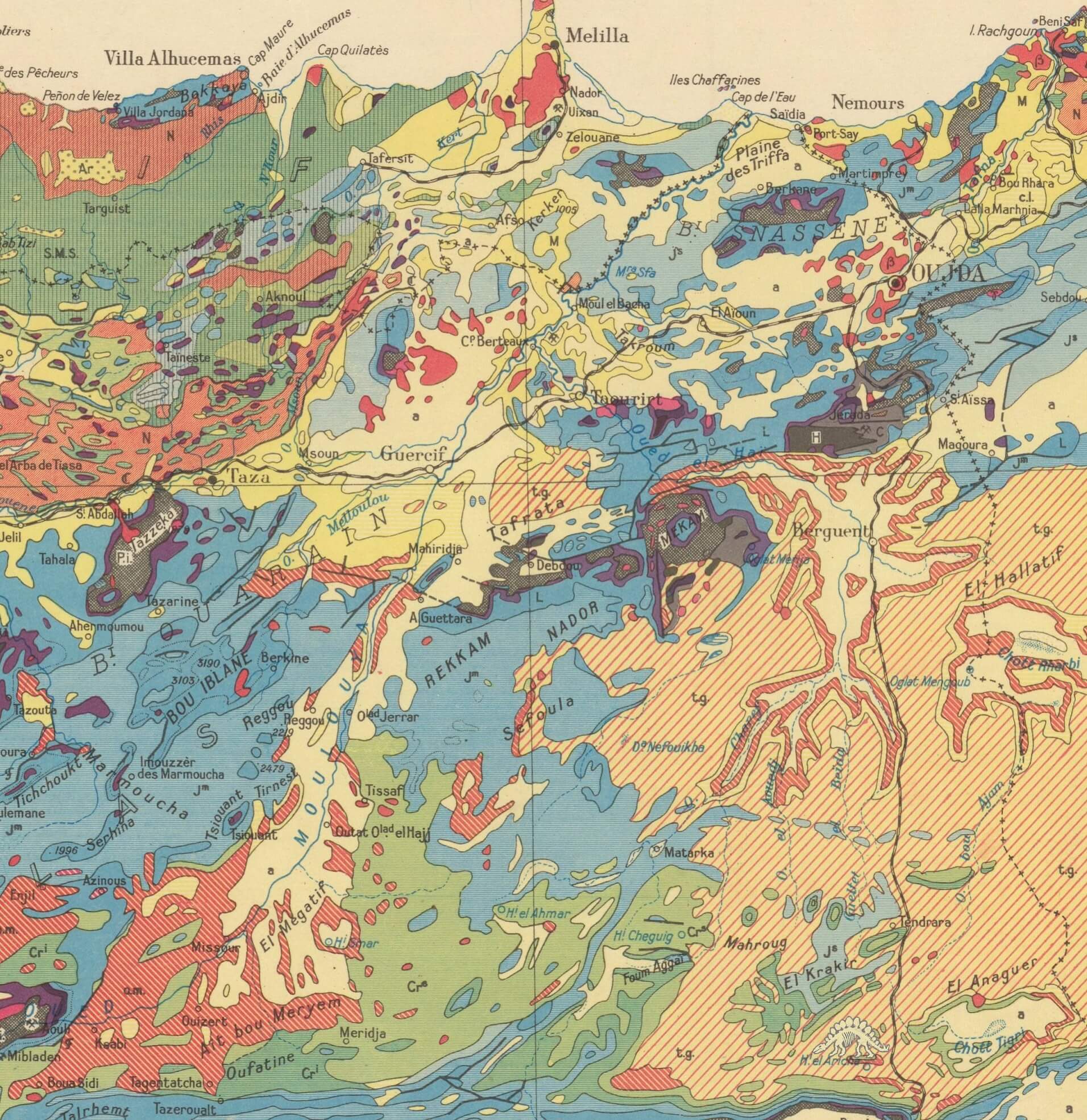 carte géologique Maroc