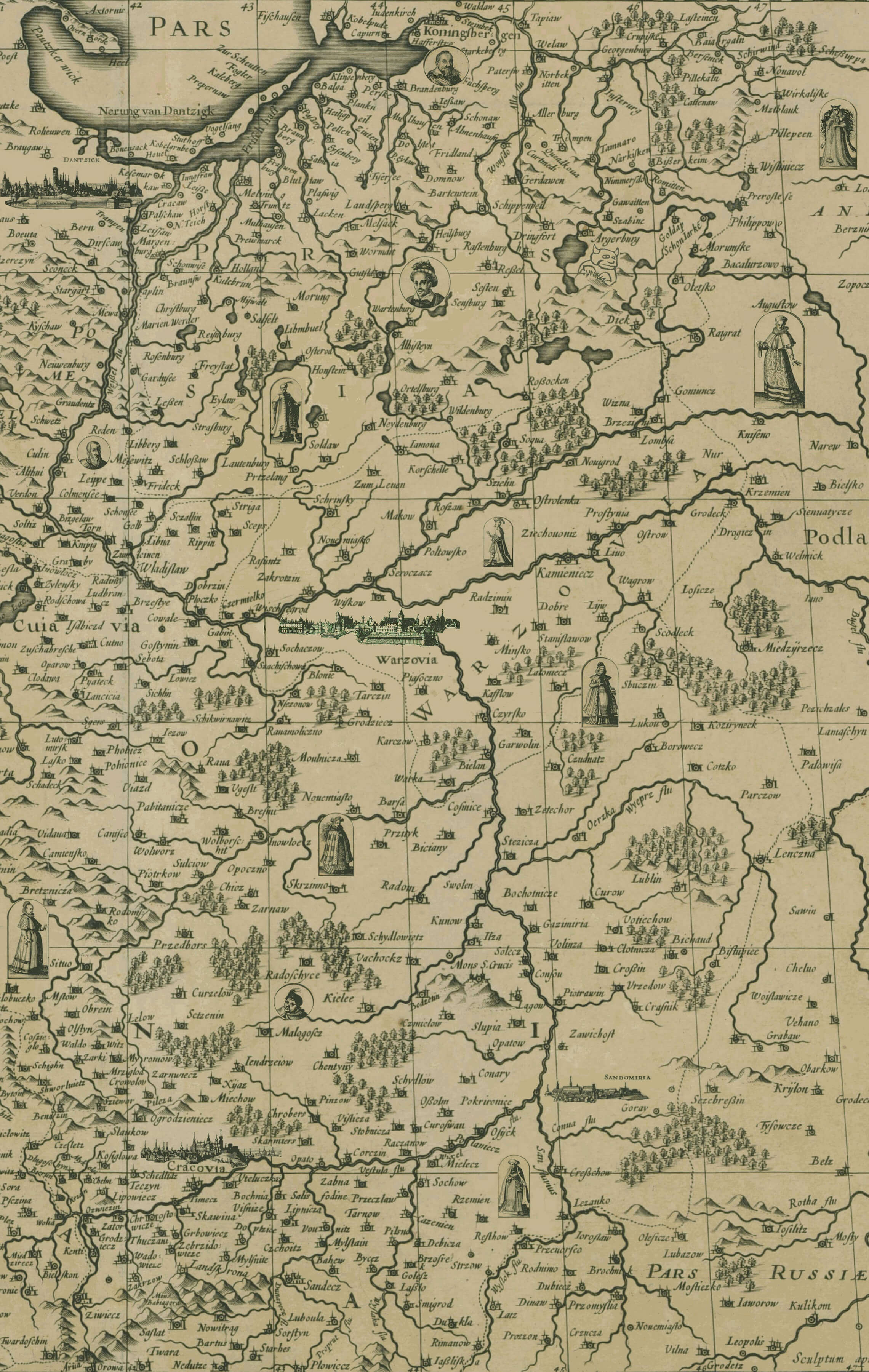 carte ancienne de Pologne